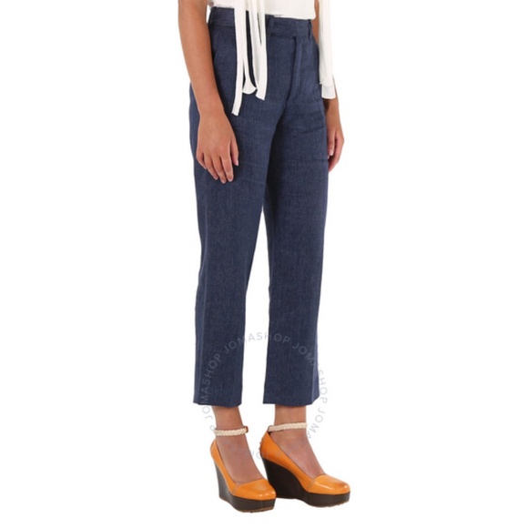 Chloe Cropped Tailored Linen Pants - 44 - Picture 7 of 10